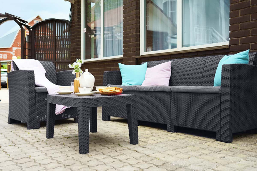 Диван B:Rattan Arizona 3-х местный | цвет: антрацит