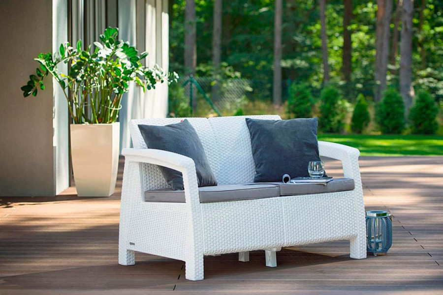 Диван Keter Corfu Love Seat 2-х местный | цвет: белый