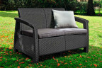 Диван Keter Corfu Love Seat 2-х местный | цвет: графит