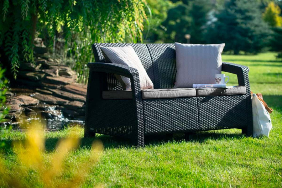 Диван Keter Corfu Love Seat 2-х местный | цвет: графит