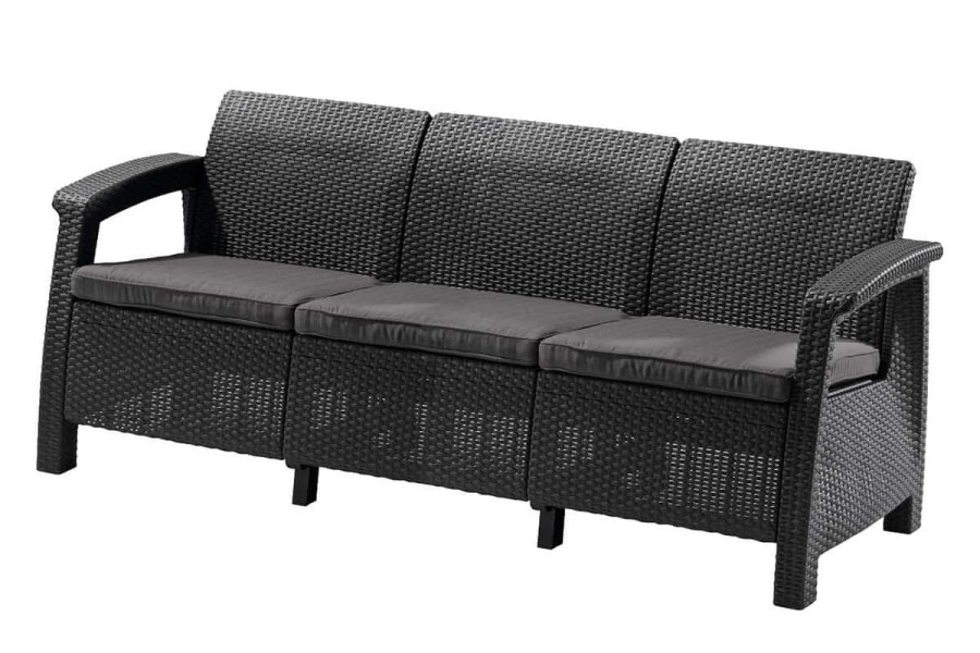 Диван Keter Corfu Love Seat Max 3-х местный | цвет: графит