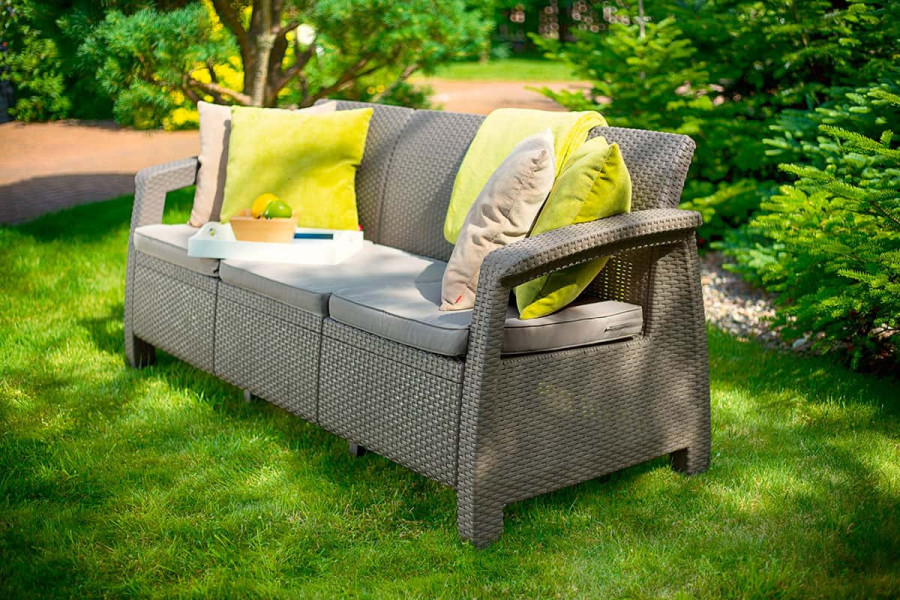 Диван Keter Corfu Love Seat Max 3-х местный | цвет: капучино