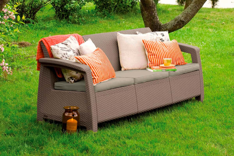 Диван Keter Corfu Love Seat Max 3-х местный | цвет: капучино