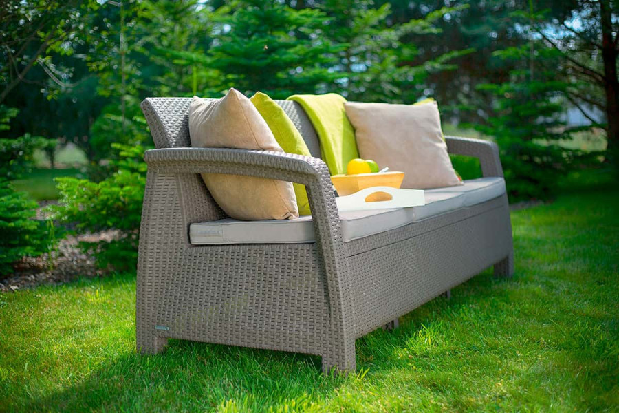 Диван Keter Corfu Love Seat Max 3-х местный | цвет: капучино