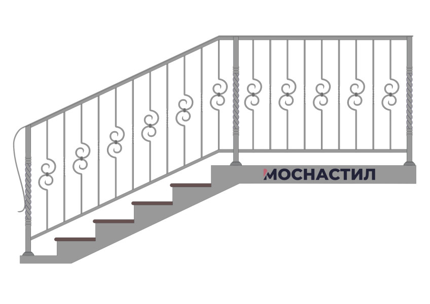 Кованые перила Арт. 1002
