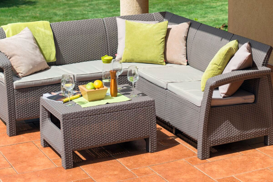 Комплект уличной мебели Keter Corfu Relax Set | цвет капучино