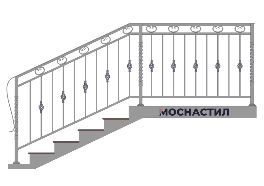 Кованые перила Арт. 1007