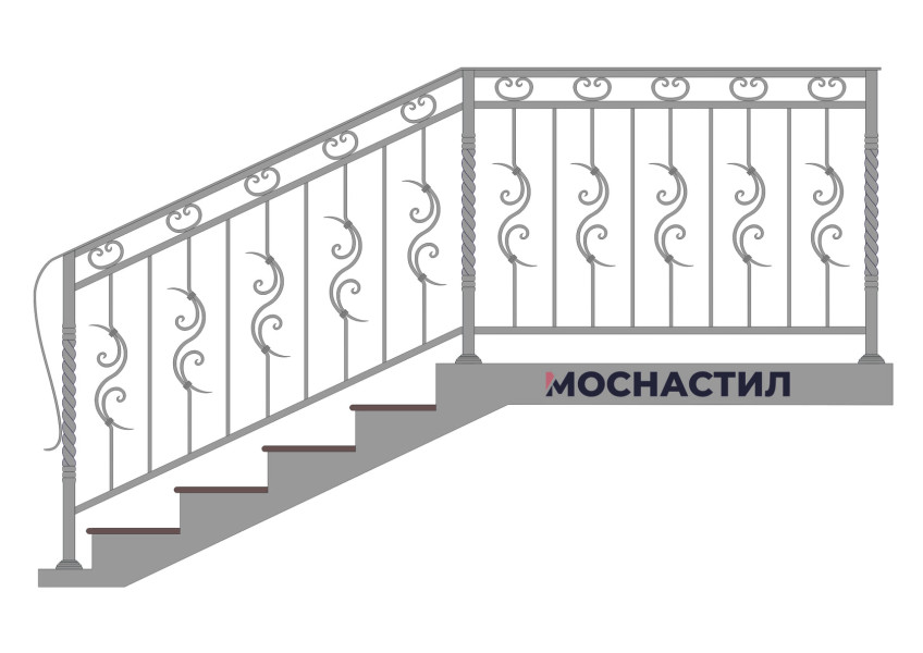 Кованые перила Арт. 1008