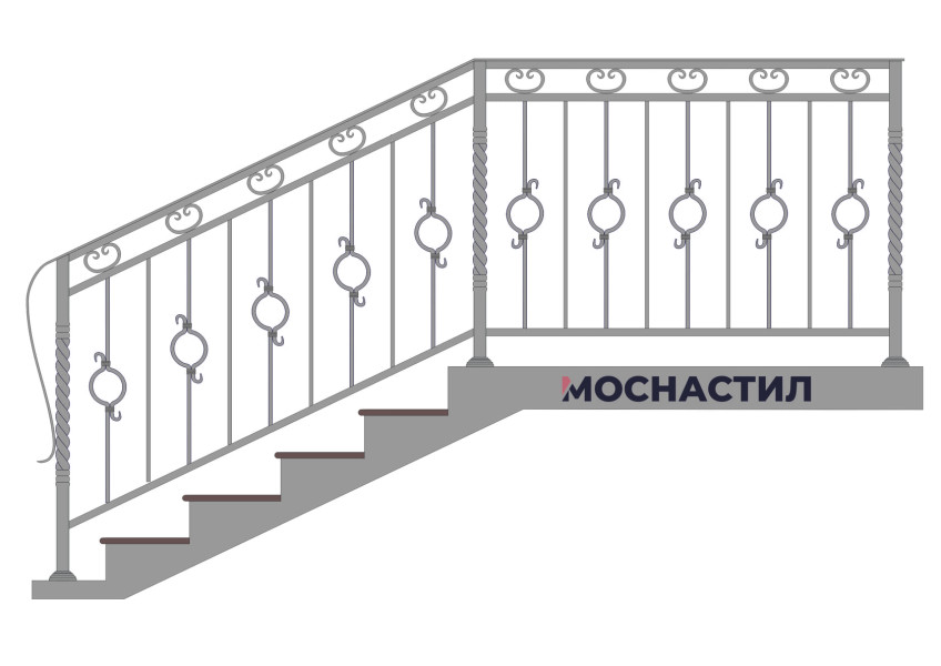 Кованые перила Арт. 1009