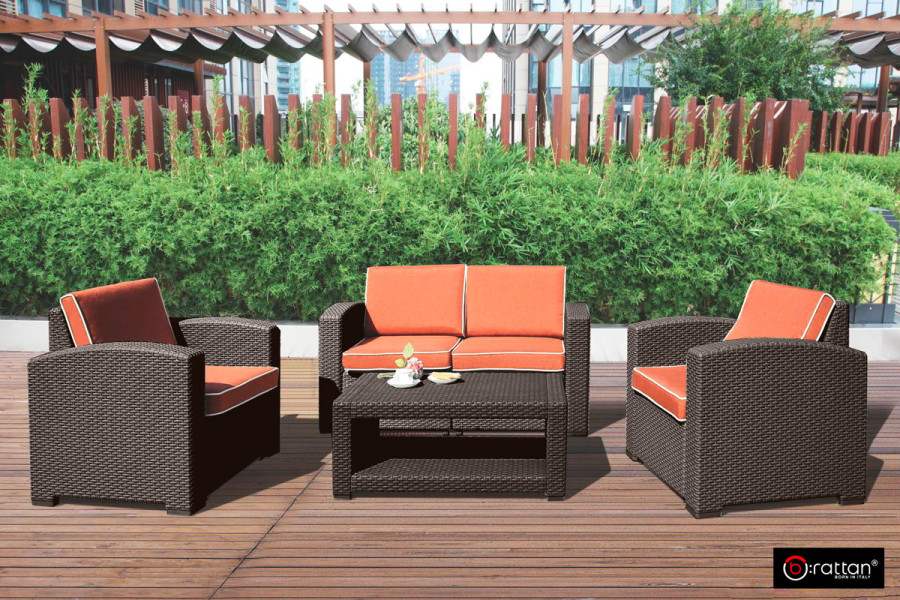 Комплект уличной мебели Rattan Premium 4 | цвет: коричневый