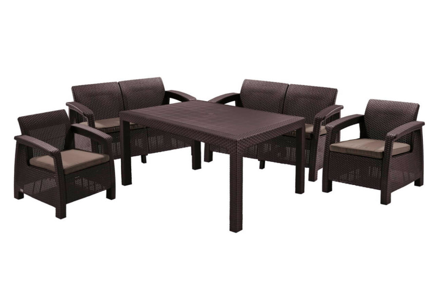 Комплект уличной мебели Keter Corfu Russia Fiesta | цвет: коричневый