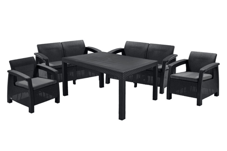 Комплект уличной мебели Keter Corfu Russia Fiesta | цвет: графит