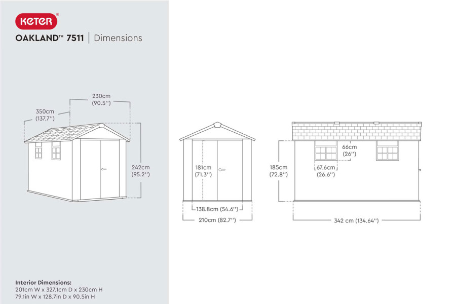 Сарай пластиковый Keter Oakland 7511
