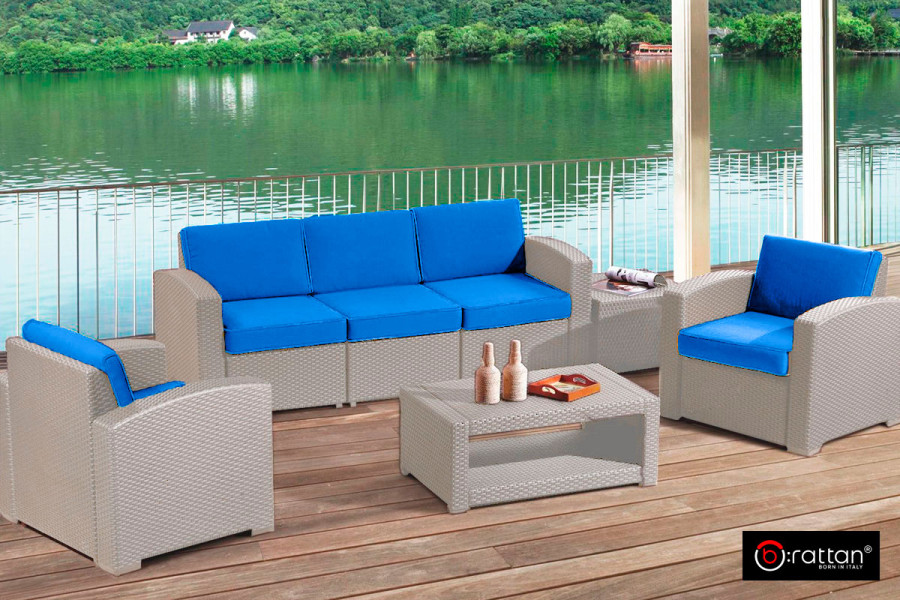 Комплект уличной мебели Rattan Premium 5 | цвет: серый