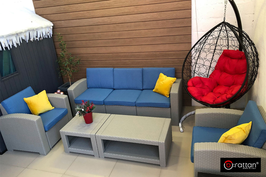 Комплект уличной мебели Rattan Premium 5 | цвет: серый