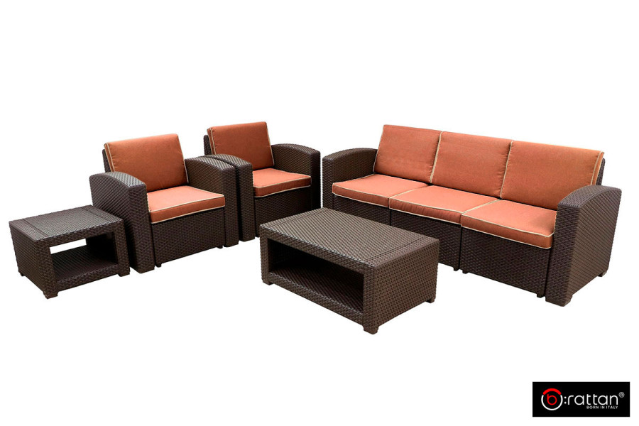 Комплект уличной мебели Rattan Premium 5 | цвет: коричневый