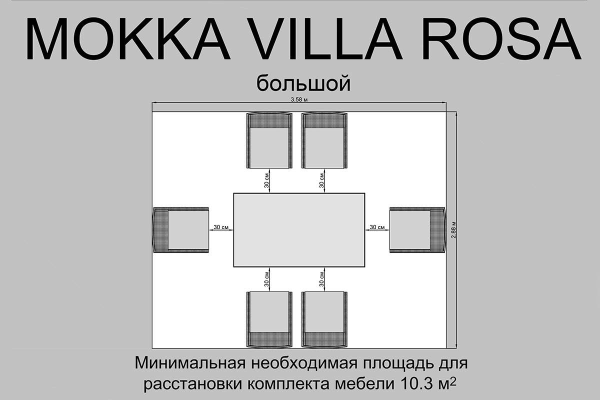 Комплект мебели из искусственного ротанга MOKKA ВИЛЛА РОСА (VILLA ROSA) 6 кресел + 6 подушек