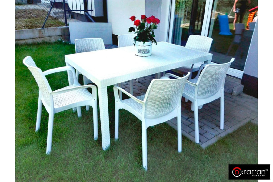 Стол B:Rattan Houston | цвет: белый