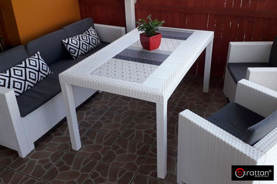 Стол B:Rattan Houston | цвет: белый