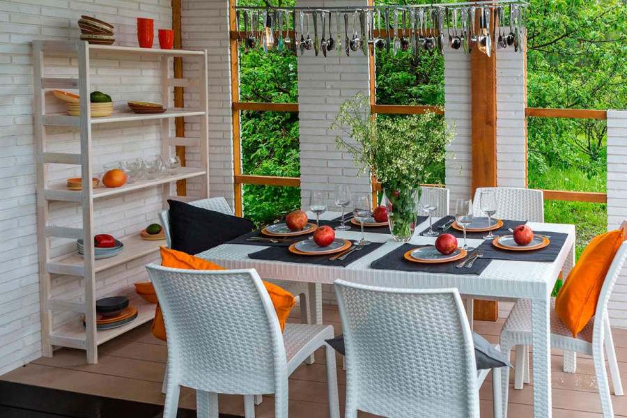 Стол B:Rattan Houston | цвет: белый