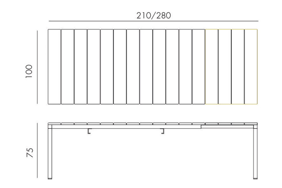 Стол раздвижной Nardi Rio 210 | цвет: белый