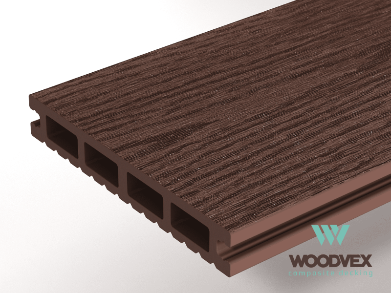 Террасная доска Woodvex Select 146x22 цвет темно-коричневый