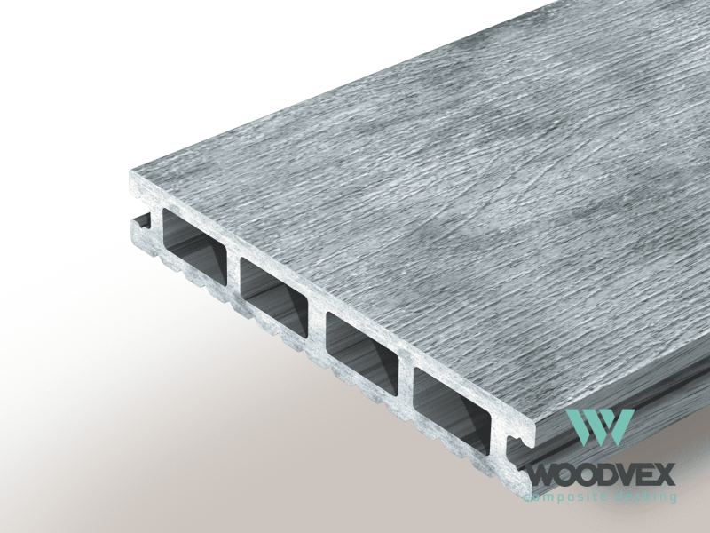 Террасная доска Woodvex Select 146х22 цвет бело-серый