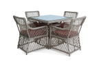 Комплект уличной мебели Mokka Villa Rosa (стол обеденный квадратный, 4 кресла)
