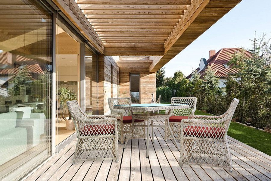 Комплект уличной мебели Mokka Villa Rosa (стол обеденный квадратный, 4 кресла)