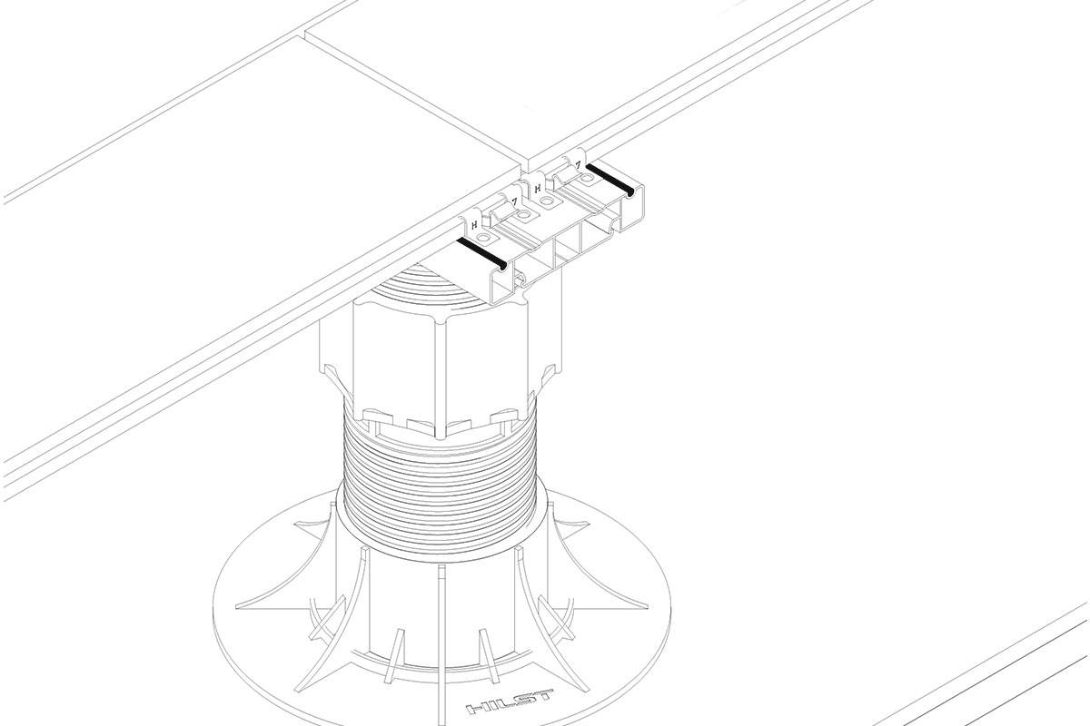 Алюминиевая лага HILST JOIST PRO MAX (стыковочная) 100x20x4000 мм