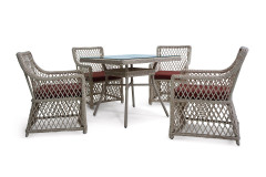 Комплект уличной мебели Mokka Villa Rosa (стол обеденный прямоугольный, 6 кресел)